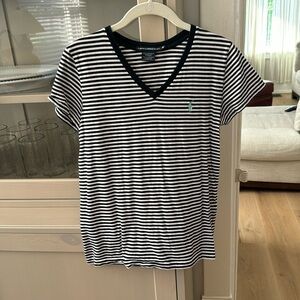 Ralph Lauren Sport black/white strip t-shirt. Size M